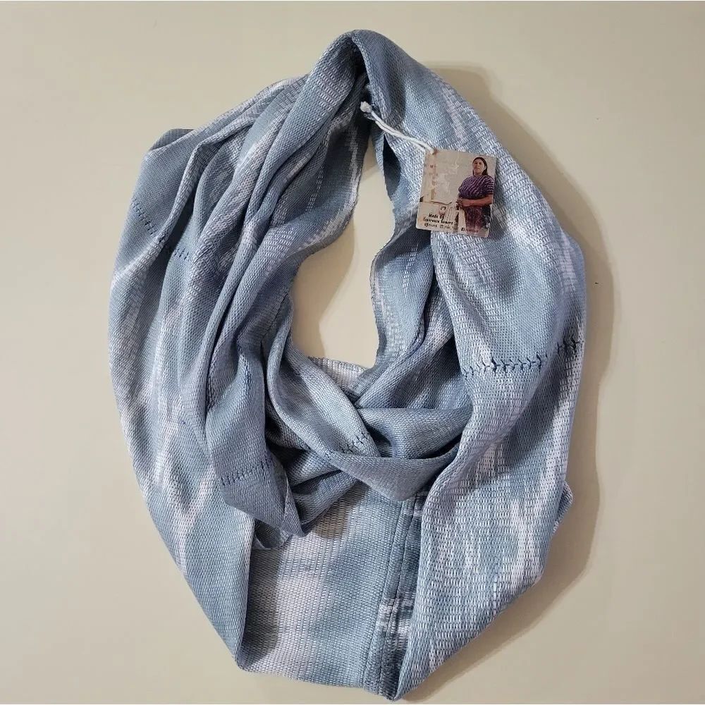 Pixan Light Blue Guatemalan Hand Woven Infinity Scarf
